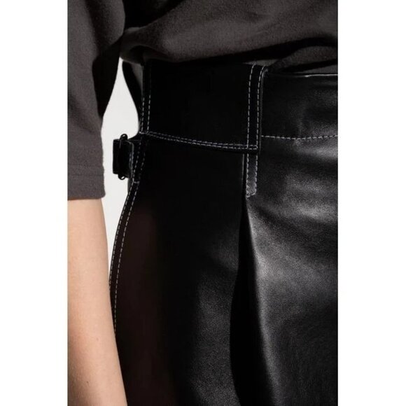 Black Leather Shorts - The Mannei -SAKIB -EU 40 / USA Size 10- NWT - Picture 14 of 16